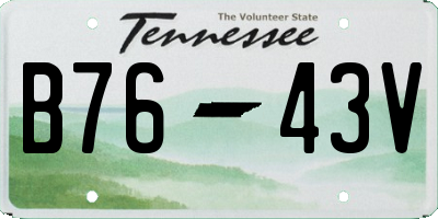 TN license plate B7643V