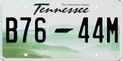 TN license plate B7644M