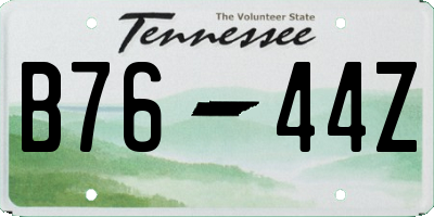 TN license plate B7644Z
