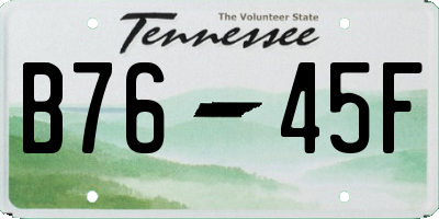 TN license plate B7645F