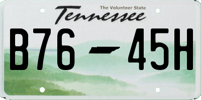 TN license plate B7645H