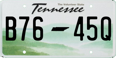 TN license plate B7645Q