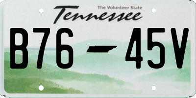 TN license plate B7645V