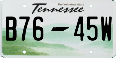 TN license plate B7645W