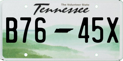TN license plate B7645X