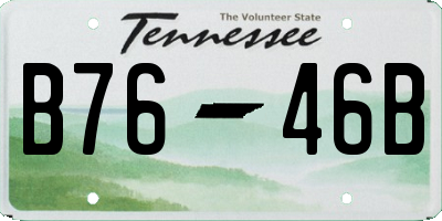 TN license plate B7646B