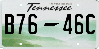 TN license plate B7646C