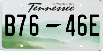 TN license plate B7646E