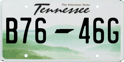 TN license plate B7646G