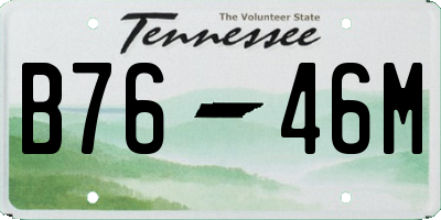 TN license plate B7646M