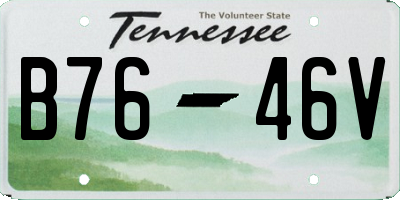 TN license plate B7646V