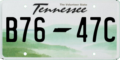 TN license plate B7647C