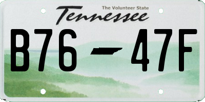 TN license plate B7647F