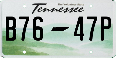 TN license plate B7647P