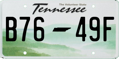 TN license plate B7649F