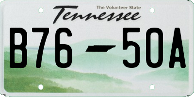 TN license plate B7650A