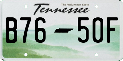 TN license plate B7650F