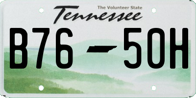 TN license plate B7650H