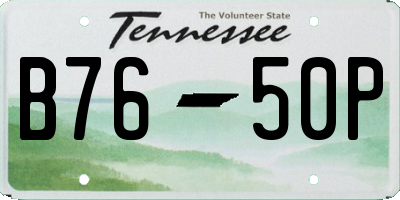 TN license plate B7650P