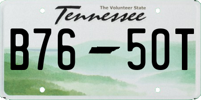 TN license plate B7650T