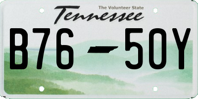 TN license plate B7650Y