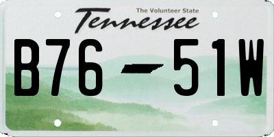 TN license plate B7651W