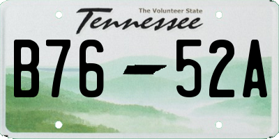 TN license plate B7652A