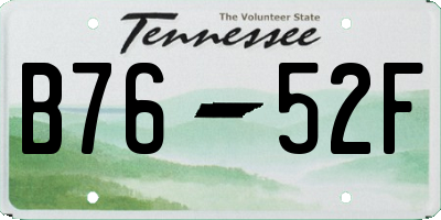 TN license plate B7652F