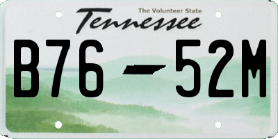 TN license plate B7652M