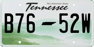 TN license plate B7652W