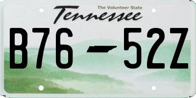 TN license plate B7652Z