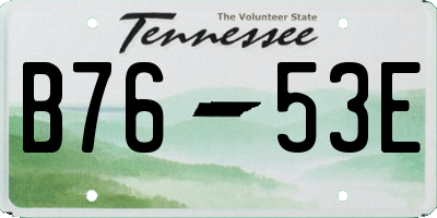 TN license plate B7653E