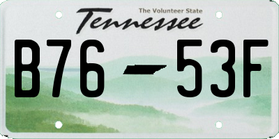 TN license plate B7653F