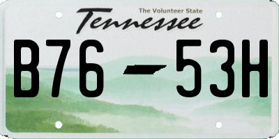 TN license plate B7653H