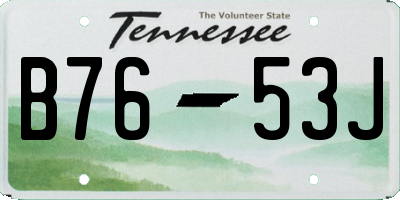 TN license plate B7653J