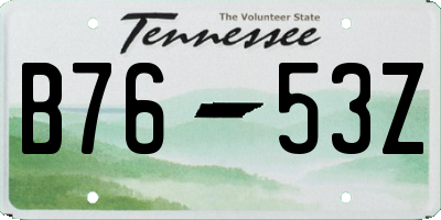 TN license plate B7653Z