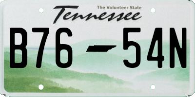TN license plate B7654N