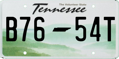 TN license plate B7654T