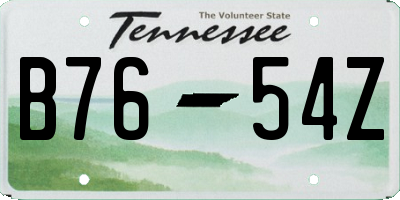 TN license plate B7654Z