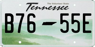 TN license plate B7655E