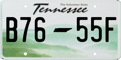 TN license plate B7655F