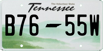 TN license plate B7655W
