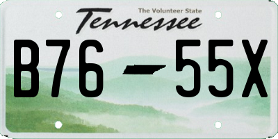 TN license plate B7655X