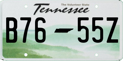 TN license plate B7655Z