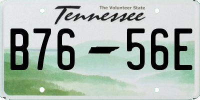 TN license plate B7656E