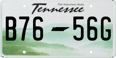 TN license plate B7656G