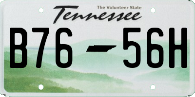 TN license plate B7656H