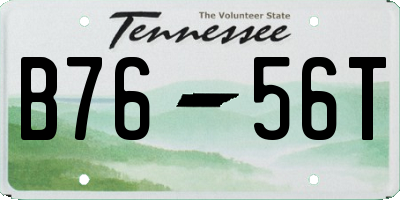 TN license plate B7656T