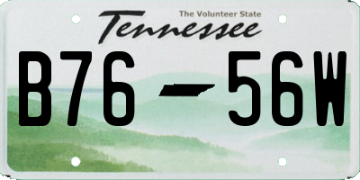TN license plate B7656W