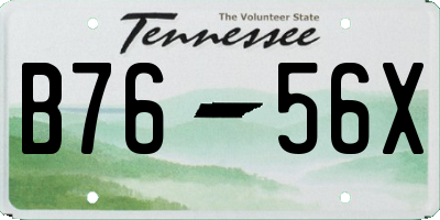 TN license plate B7656X